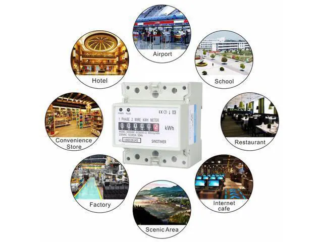 Alt view image 6 of 7 - SINOTIMER DDS546C 5 (100) A 230VAC 50 / 60Hz Single Phase Analog Power Meter Electric Power Meter Household Electric Din Rail