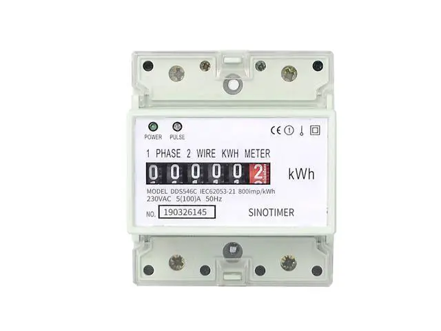 Alt view image 7 of 7 - SINOTIMER DDS546C 5 (100) A 230VAC 50 / 60Hz Single Phase Analog Power Meter Electric Power Meter Household Electric Din Rail