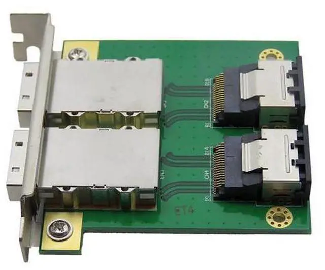 Alt view image 2 of 4 - Dual Mini SAS for Internal SFF-8087 SAS 36P to 2 Port External HD SAS26P SFF-8088 Front Panel PCI SAS Card Adapter