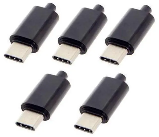 Main image of NGFF 5pcs/lot DIY 24pin USB Type C USB-C Male OTG Host Type 5.1k Resistor with Black Housing Cover