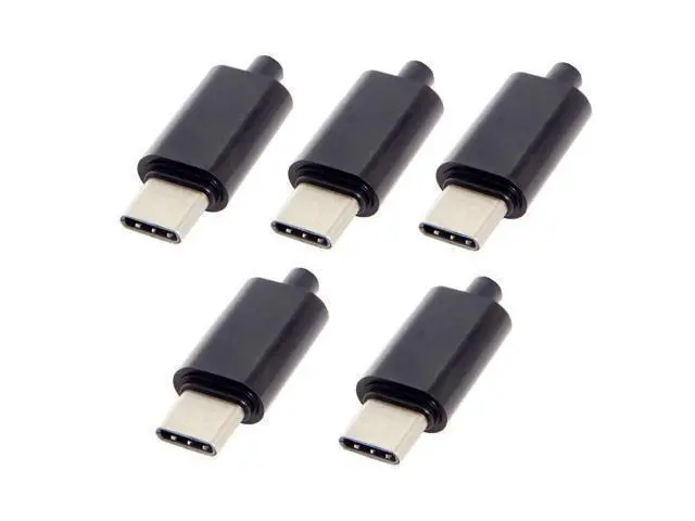 Alt view image 5 of 7 - NGFF 5pcs/lot DIY 24pin USB Type C USB-C Male OTG Host Type 5.1k Resistor with Black Housing Cover