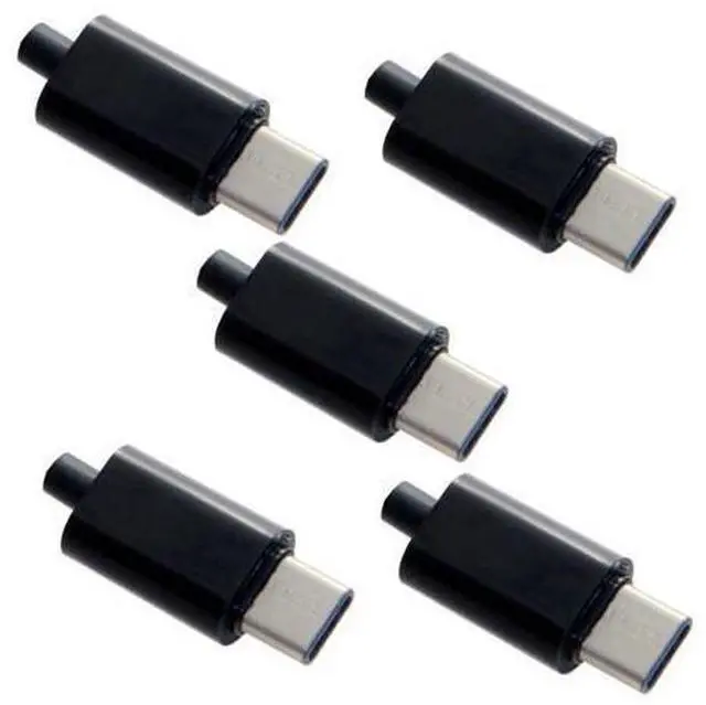 Main image of CYDZ CY 5set DIY 24pin USB 3.1 Type C USB-C Male Plug Connector SMT type with Black Housing Cover
