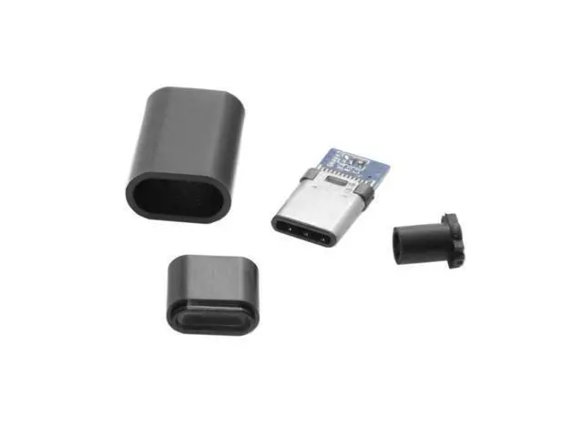 Alt view image 2 of 4 - CYDZ CY 5set DIY 24pin USB 3.1 Type C USB-C Male Plug Connector SMT type with Black Housing Cover