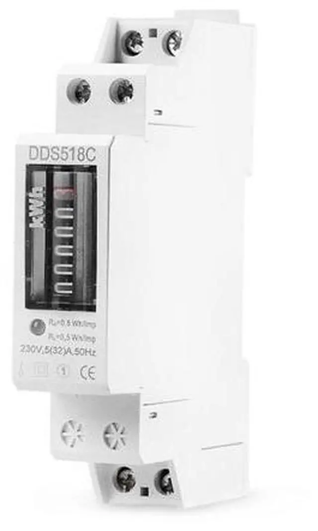 Main image of Household Rail Single Phase Digital Display Electricity Power Consumption Wattmeter Energy Meter Watt KWh 5-32A 220V AC 50Hz