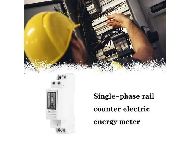 Alt view image 4 of 6 - Household Rail Single Phase Digital Display Electricity Power Consumption Wattmeter Energy Meter Watt KWh 5-32A 220V AC 50Hz