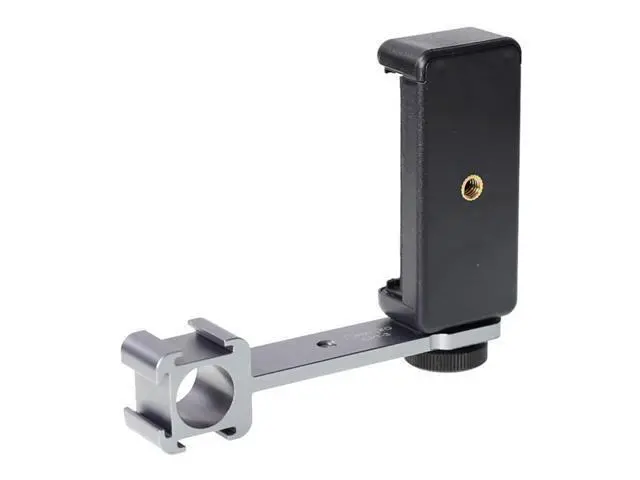 Alt view image 2 of 4 - Universal 3 Head Cold Shoe with Phone Clip Mount Stabilizer Connected To Microphone Hot Shoe Extension Bracket for Live Selfie