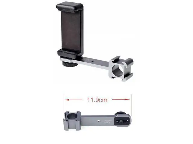 Alt view image 3 of 4 - Universal 3 Head Cold Shoe with Phone Clip Mount Stabilizer Connected To Microphone Hot Shoe Extension Bracket for Live Selfie
