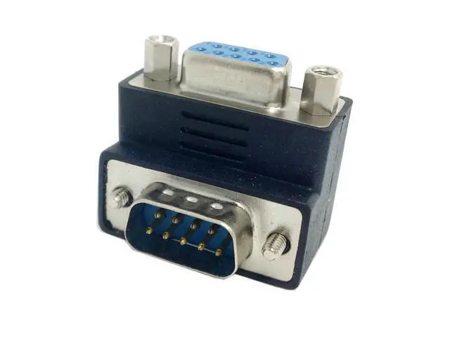 Alt view image 4 of 4 - Chenyang DSUB D-SUB RS232 9Pin Male to Female Down Right Angled 90 Degree Extension Adapter For Display Projector Computer