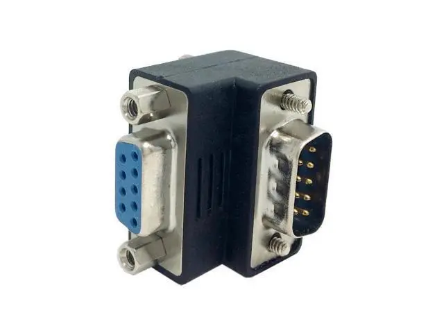 Alt view image 3 of 4 - Chenyang DSUB D-SUB RS232 9Pin Male to Female Down Right Angled 90 Degree Extension Adapter For Display Projector Computer