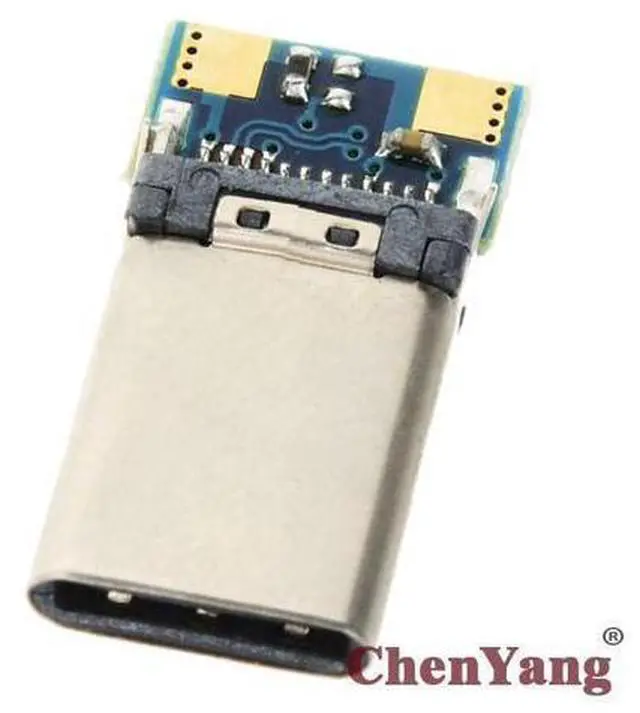 Main image of USB 3.1 Type C USB-C DIY 24pin Male Plug Connector SMT type with PC Board