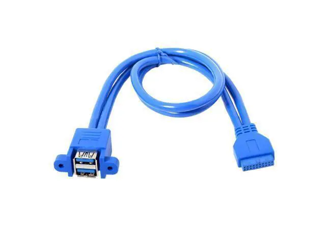 Alt view image 2 of 4 - Adaptateur de câble avec vis, 0.5M, USB 3.0, 20 broches vers Double USB 3.0 femelle, Double USB 3.0, 2 ports vers 19 broches, pour carte mère