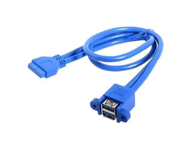 Alt view image 3 of 4 - Adaptateur de câble avec vis, 0.5M, USB 3.0, 20 broches vers Double USB 3.0 femelle, Double USB 3.0, 2 ports vers 19 broches, pour carte mère