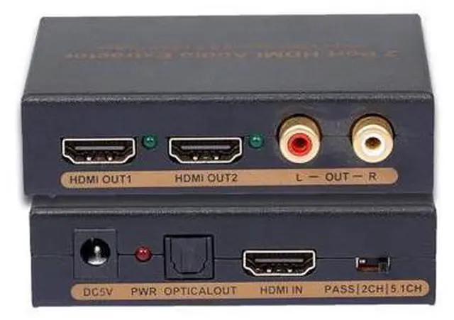 Main image of NK-912 2 Port HDMI Splitter Video Switcher Audio Extractor Audio EDID Setting 2 HDMI Output