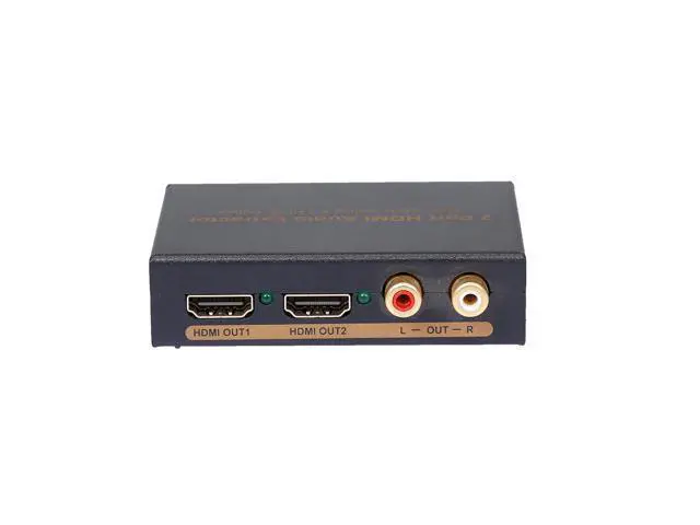 Alt view image 2 of 7 - NK-912 2 Port HDMI Splitter Video Switcher Audio Extractor Audio EDID Setting 2 HDMI Output