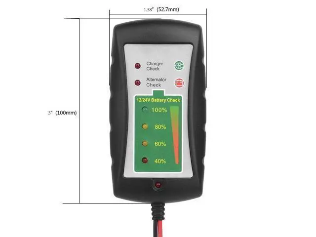 Alt view image 2 of 7 - 12V/24V DC Car Battery Clip Tester LED Alternator Diagnostic Tester Check Battery Condition & Alternator Charging for Car Motorcycle