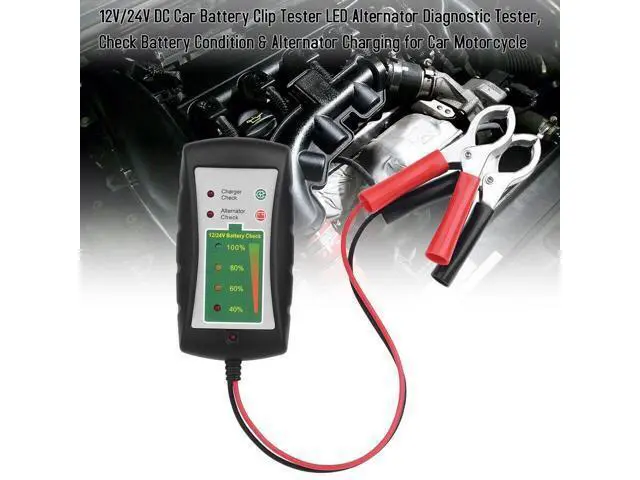 Alt view image 5 of 7 - 12V/24V DC Car Battery Clip Tester LED Alternator Diagnostic Tester Check Battery Condition & Alternator Charging for Car Motorcycle