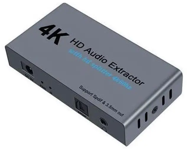 Main image of E12 4K 60HZ HD Video Extractor with Optical Toslink Splitter Spdif&3.5mm AUX Stereo Video Converter HD 1.4 Splitter 1 IN 2 OUT Audio Adapter
