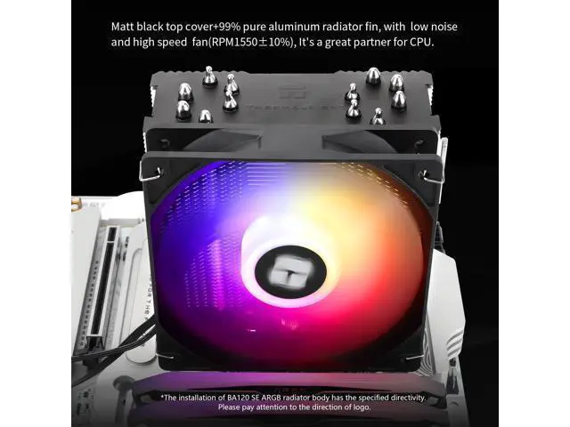 Alt view image 5 of 7 - Burst Assassin 120 SE ARGB CPU Cooler, 6 Heat Pipes Heatsink Cooler, 12cm PWM Fan CPU Air Cooler, AGHP Technology, for Intel LGA1851/1700/115X/1200