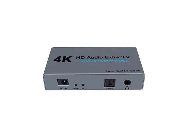 Alt view image 2 of 7 - E12 4K 60HZ HD Video Extractor with Optical Toslink Splitter Spdif&3.5mm AUX Stereo Video Converter HD 1.4 Splitter 1 IN 2 OUT Audio Adapter