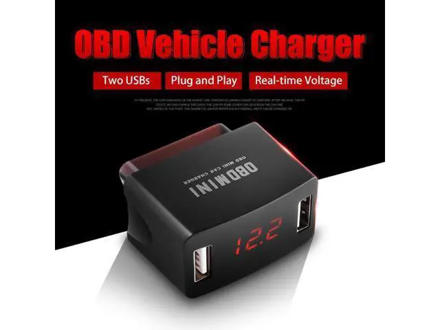 Alt view image 3 of 7 - Car USB Charger 12/24V Car Durable OBD Mini Dual USB Charger Socket with Voltage Display