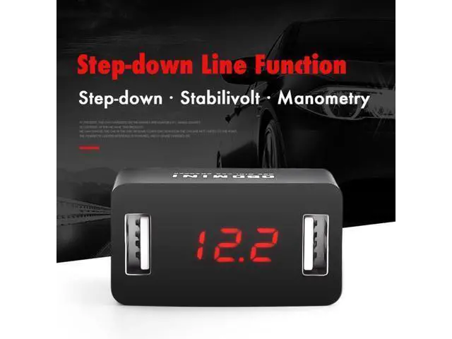 Alt view image 5 of 7 - Car USB Charger 12/24V Car Durable OBD Mini Dual USB Charger Socket with Voltage Display