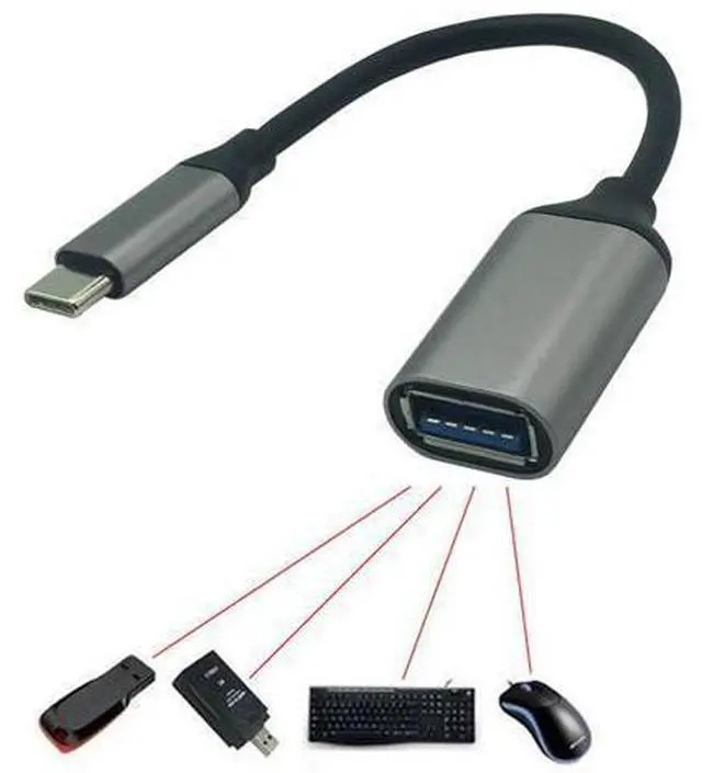 Main image of Adaptateur OTG Type C USB 3.1 vers USB 3.0, transmission à grande vitesse, câble de données OTG tressé avec coque en aluminium