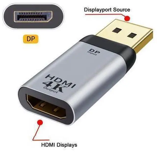 Main image of DisplayPort DP Source to HDTV Sink Displays 4K@60hz Ultra HD Converter Adapter for Laptop HDTV