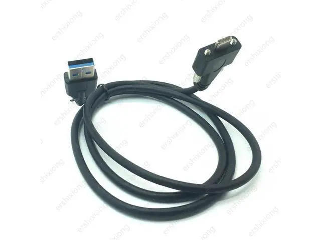Alt view image 3 of 4 - Câble USB 3.1 type-c à double vis de verrouillage, câble de données USB3.0 Standard à 90 degrés pour caméra 5Gbps 1m