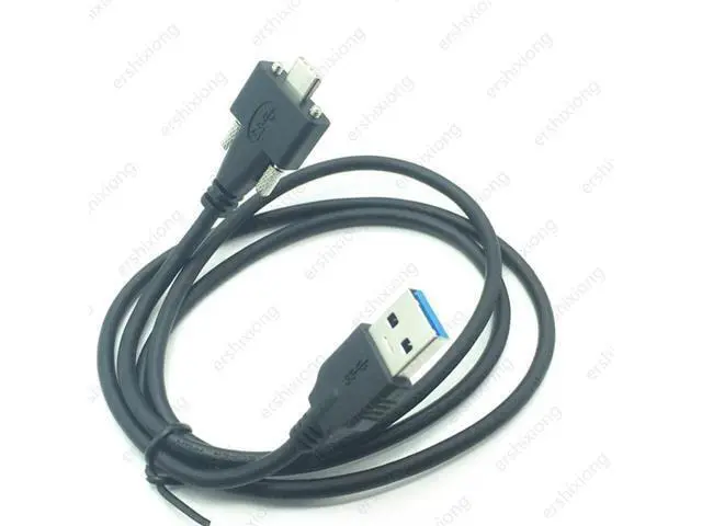 Alt view image 4 of 4 - Câble USB 3.1 type-c à double vis de verrouillage, câble de données USB3.0 Standard à 90 degrés pour caméra 5Gbps 1m