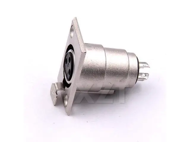 Alt view image 5 of 6 - 10pcs/Lot Metal 3pin XLR Female socket XLR microphone socket 3pin seat Audio socket for audio accessory