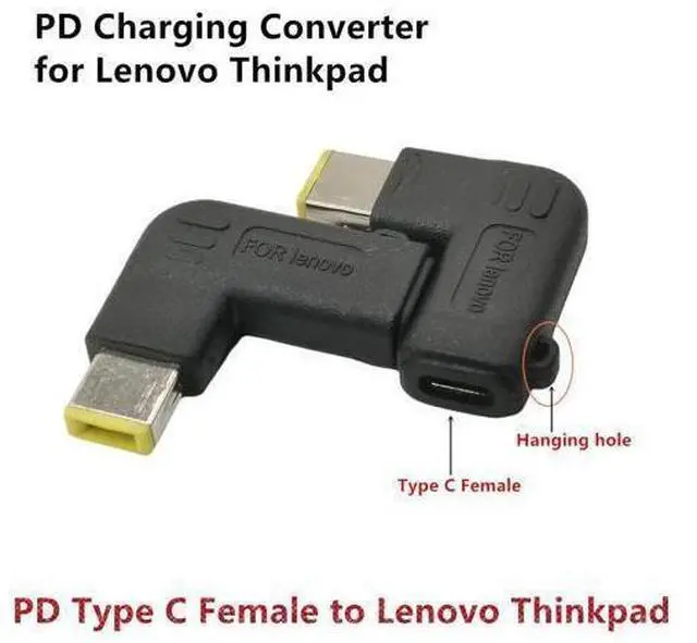 Main image of Adaptateur de charge d'alimentation USB Type C 65W PD, entrée femelle à pointe mince pour Lenovo B50 G40 G50 G70 G505S Z40 Z50 Z70 (carré a)