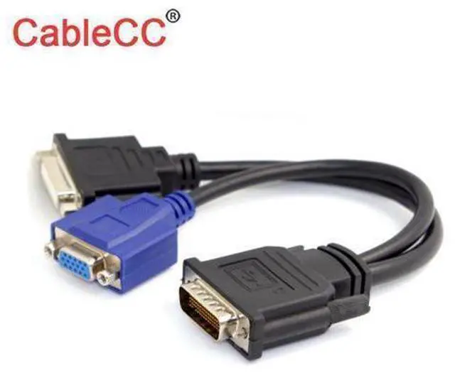 Main image of DMS-59 Male to DVI 24+5 Female & VGA RG 15pin Female Splitter Extension 15cm