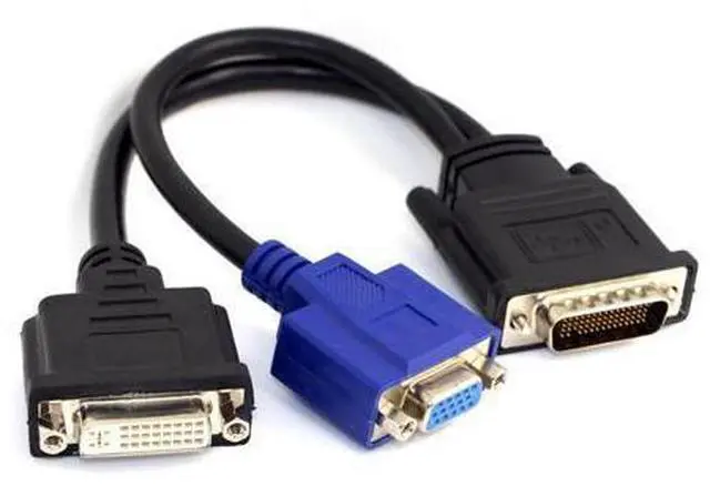 Alt view image 2 of 3 - DMS-59 Male to DVI 24+5 Female & VGA RG 15pin Female Splitter Extension 15cm