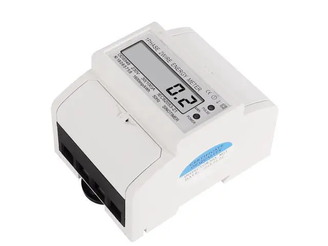 Alt view image 2 of 6 - Overload 30-100A 230V AC Single Phase 2 Wire Digital Wattmeter Electricity Cost Measuring Meter DIN Rail Mount