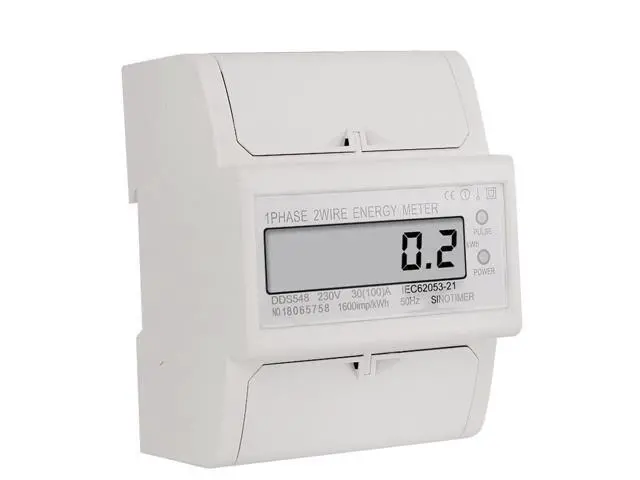 Alt view image 3 of 6 - Overload 30-100A 230V AC Single Phase 2 Wire Digital Wattmeter Electricity Cost Measuring Meter DIN Rail Mount