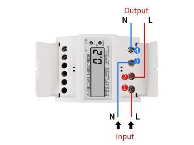 Alt view image 6 of 6 - Overload 30-100A 230V AC Single Phase 2 Wire Digital Wattmeter Electricity Cost Measuring Meter DIN Rail Mount