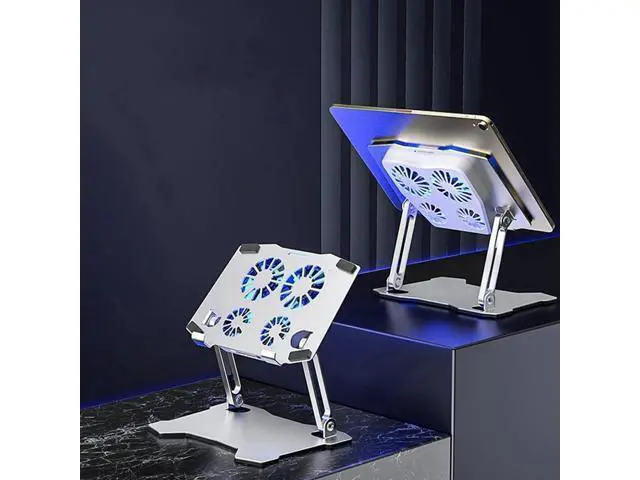 Alt view image 2 of 6 - Adjustable Tablet Stand Gaming Tablet Cooler for Tablet PC Support Tablet Stand Cooling Fan Pad Tablet Holder Base