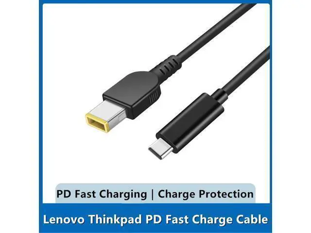 Alt view image 4 of 4 - Câble USB type-c PD 65W 20V pour chargeur d'ordinateur portable Lenovo ThinkPad, adaptateur de prise d'alimentation cc, 1.5m