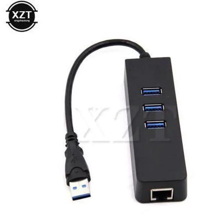 Main image of 1PCS 3 Port USB 3.0 Hub 10/100/1000 Mbps RJ45 Gigabit Ethernet LAN Wired Network High speed