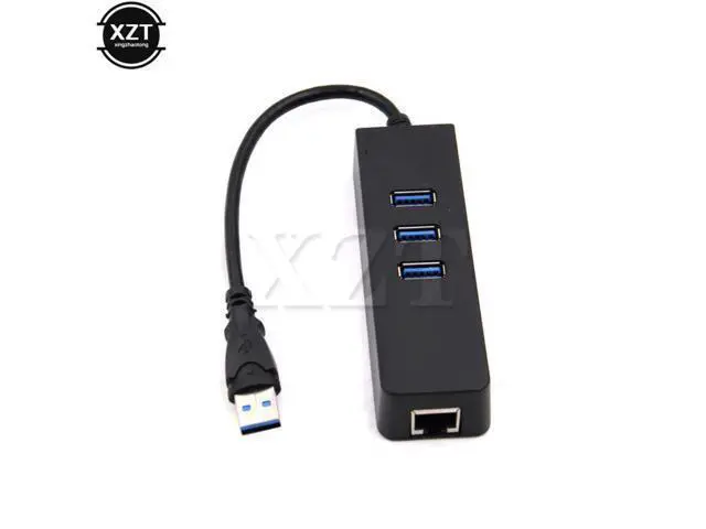 Alt view image 4 of 6 - 1PCS 3 Port USB 3.0 Hub 10/100/1000 Mbps RJ45 Gigabit Ethernet LAN Wired Network High speed