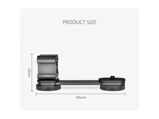 Alt view image 4 of 4 - YELANGU Triple-Head Clod Shoe Bracket Aluminum Alloy Three-Head Cold Shoe Mount for Microphone Video Light Tripod Stand