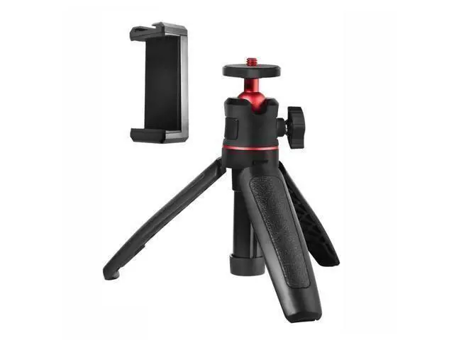 Alt view image 2 of 4 - Mt-08 2 In 1 Mini Tripod Stand with Cold Shoe Mount + Phone Holder Extendable Selfie Stick for Smartphone/Camera/Video Light
