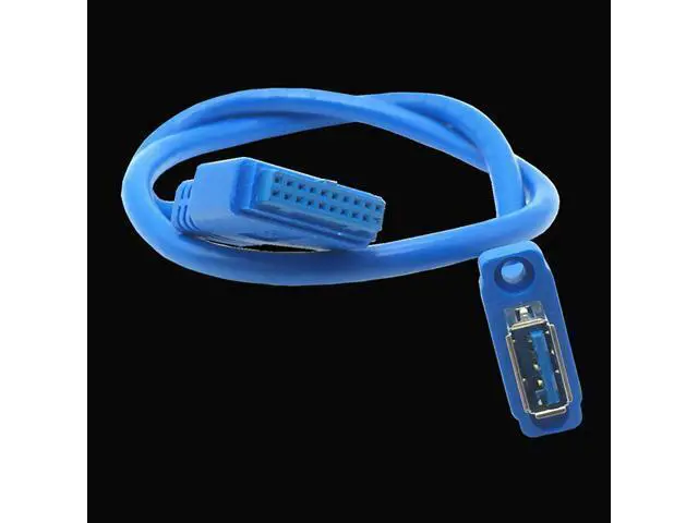 Alt view image 3 of 4 - Câble USB carte mère 20 broches vers USB 3.0 femelle, câble de données avec montage sur panneau à vis et blindage tressé 50cm