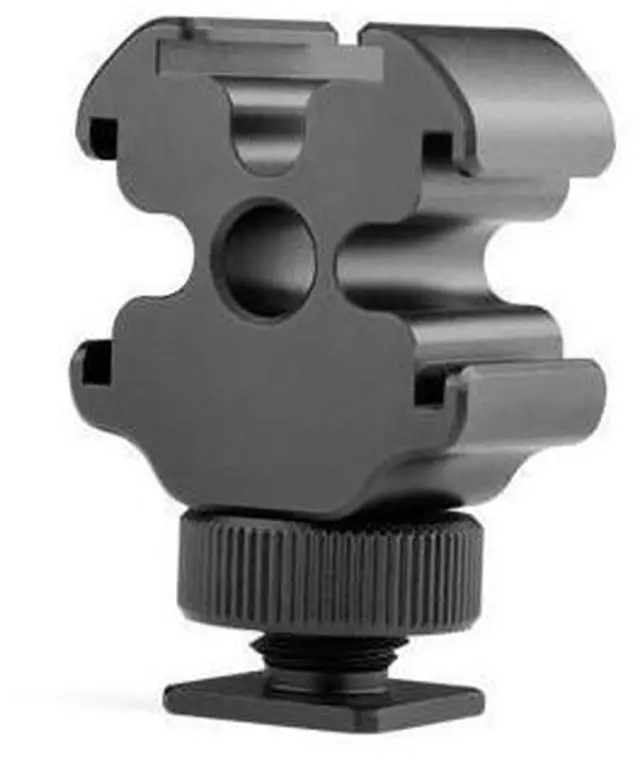 Main image of Triple Cold Shoe Mount Extension Bracket 3 Cold Shoe Stand Mount Extension Bracket for Tripod/camera/video Light/microphone