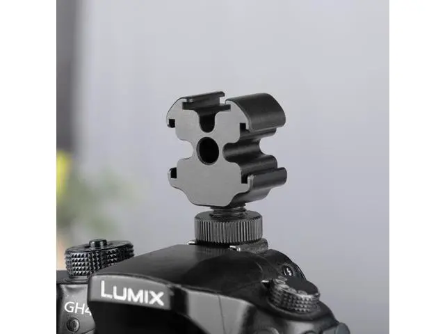 Alt view image 4 of 4 - Triple Cold Shoe Mount Extension Bracket 3 Cold Shoe Stand Mount Extension Bracket for Tripod/camera/video Light/microphone