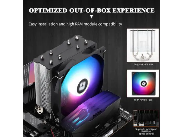 Alt view image 5 of 6 - Assassin X 120R SE V2 CPU Cooler, 4×6mm Heat Pipes, 1550RPM Speed 120mm RGB PWM Quiet Fan CPU Cooler with S-FDB Bearing, for AMD AM4 AM5/Intel 1700/1150/1151/1200/1851