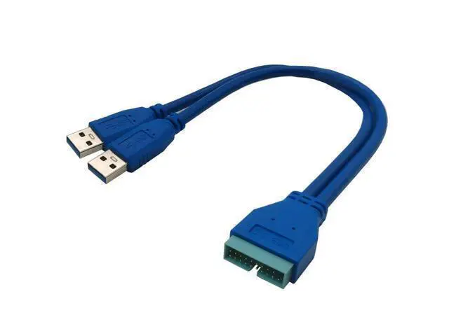 Alt view image 2 of 2 - Câble USB 3.0 type A mâle, 25cm, 2 ports, pour carte mère ASUS, 20 broches