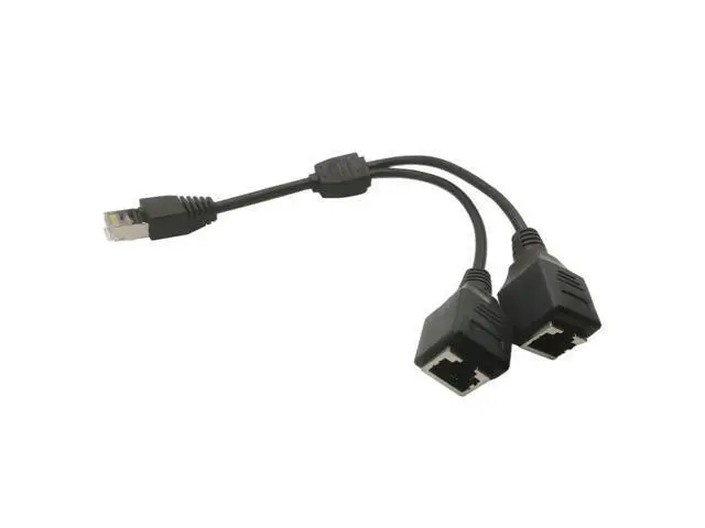Alt view image 2 of 2 - Câble de réseau Ethernet LAN avec 1 prise mâle vers 2 femelles, adaptateur Y facile et stable, RJ45, transmission en Cat5e, Cat5, Cat6