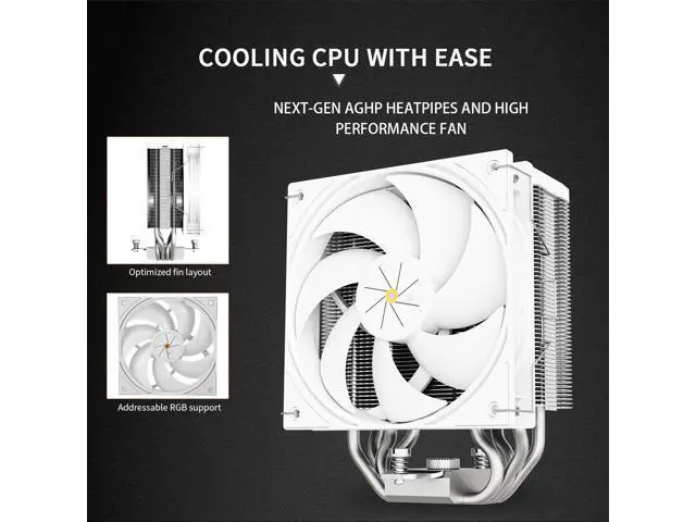 Alt view image 4 of 7 - Assassin X 120R Digital White CPU Air Cooler, 2000RPM Speed,4 Heatpipes, 12cm Quiet PWM Fan CPU Cooler, Digital Screen Top Cover,for AM4/AM5,Intel LGA1700/1851/1150/1151/1200, PC Cooling