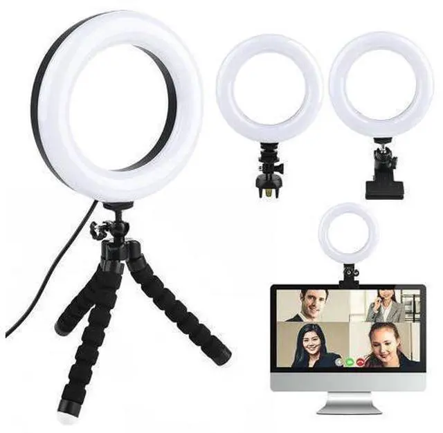 Main image of 5in1 LED Ring Light Kit + Tripod Stand + Clip + Phone Clip for Laptop